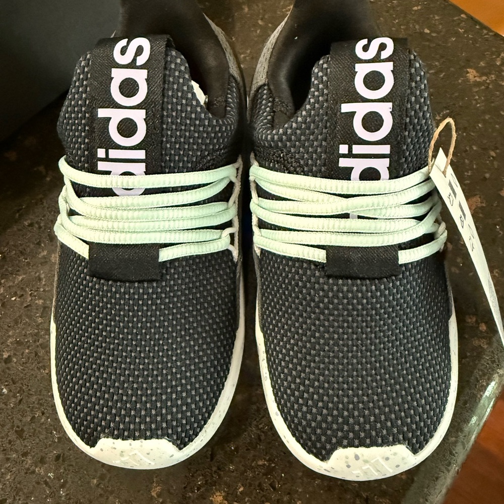 Adidas Kids Lite Racer Adapt 7.0 Shoes Black and White size 10K